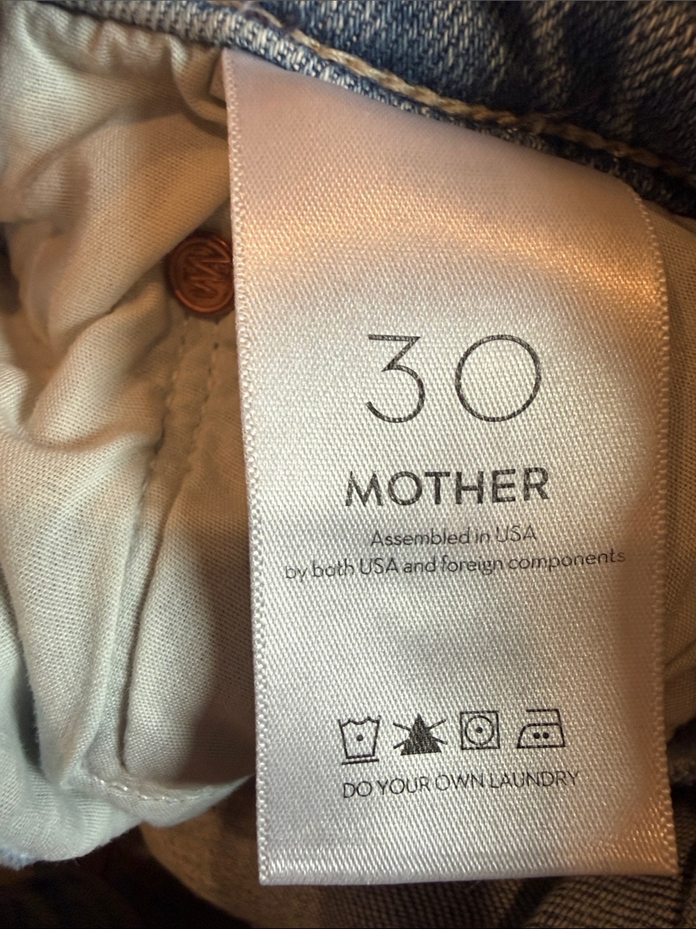 MOTHER The Insider Crop Step Chew Leg Jeans in Outerspace Wash Size 30 - Picture 10 of 10